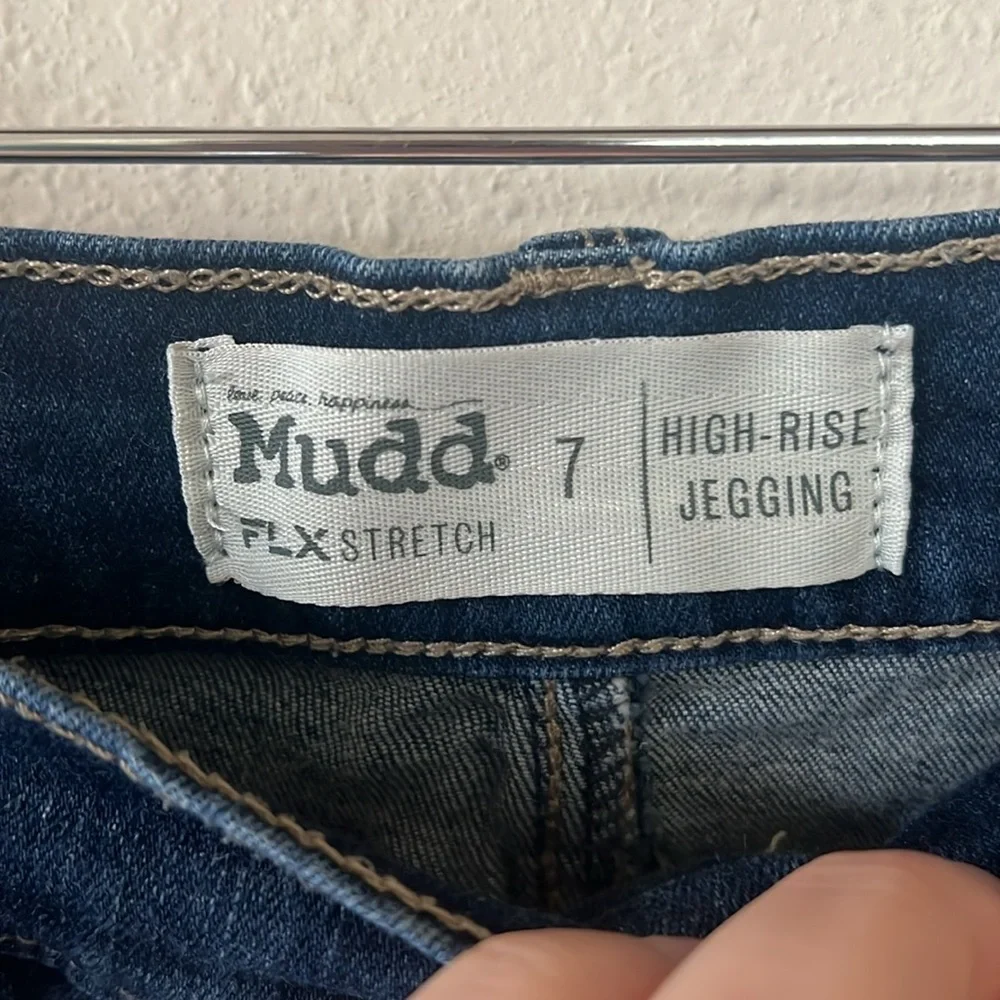 Mudd High Rise Jeggings Flex Stretch Denim Jeans Size 7 Skinny Distressed - Picture 8 of 12